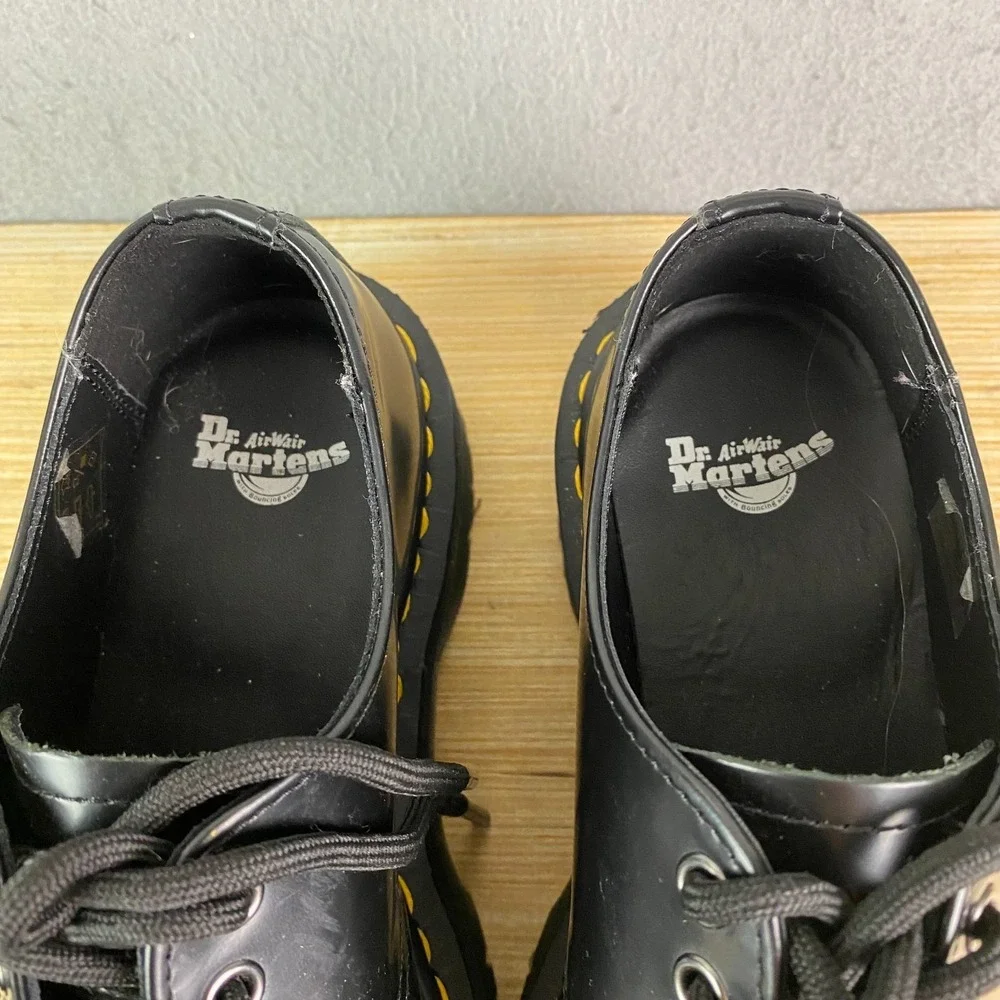 Dr Martens Oxford Shoes Womens US 6 1461 Quad Black Smooth Leather Platform